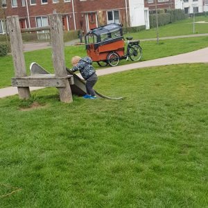 Cargo Bike with Child in Playground