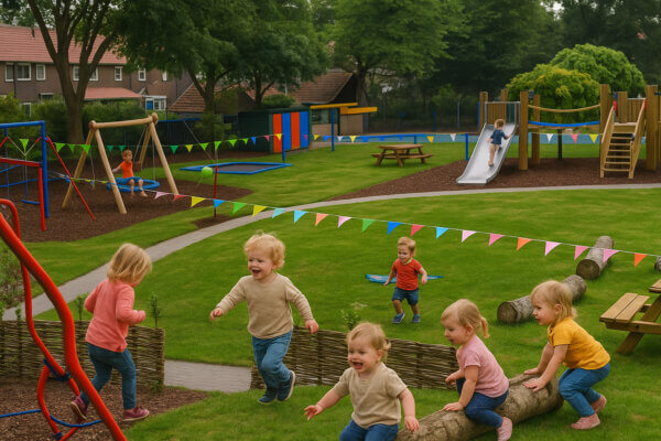 Children playing in Speeltuin Tuindorp in Wageningen