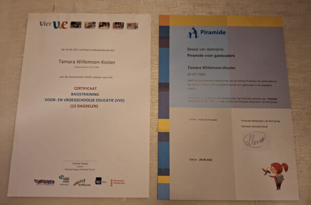 VVE Certificates - basic training and pyramid